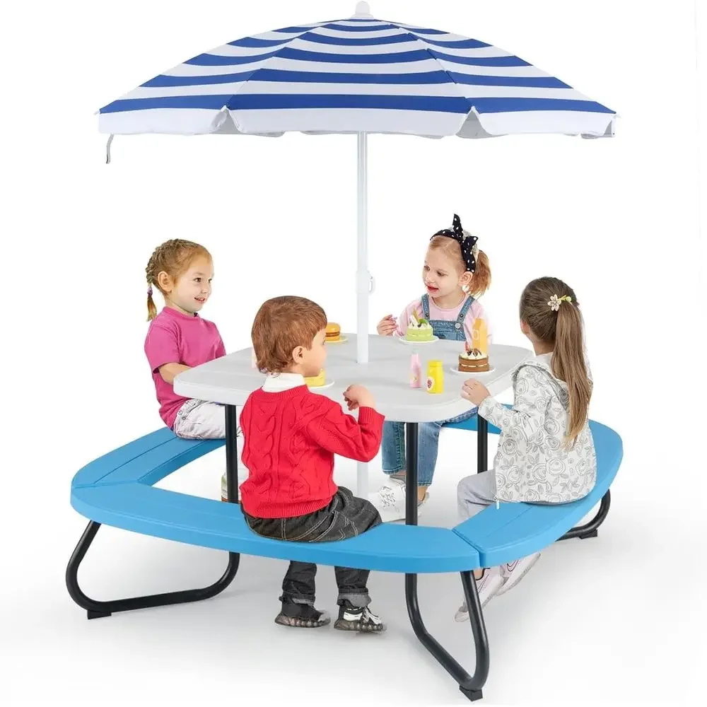 Kids Outdoor Picnic Table - Mesa de Piquenique para 8 Crianças