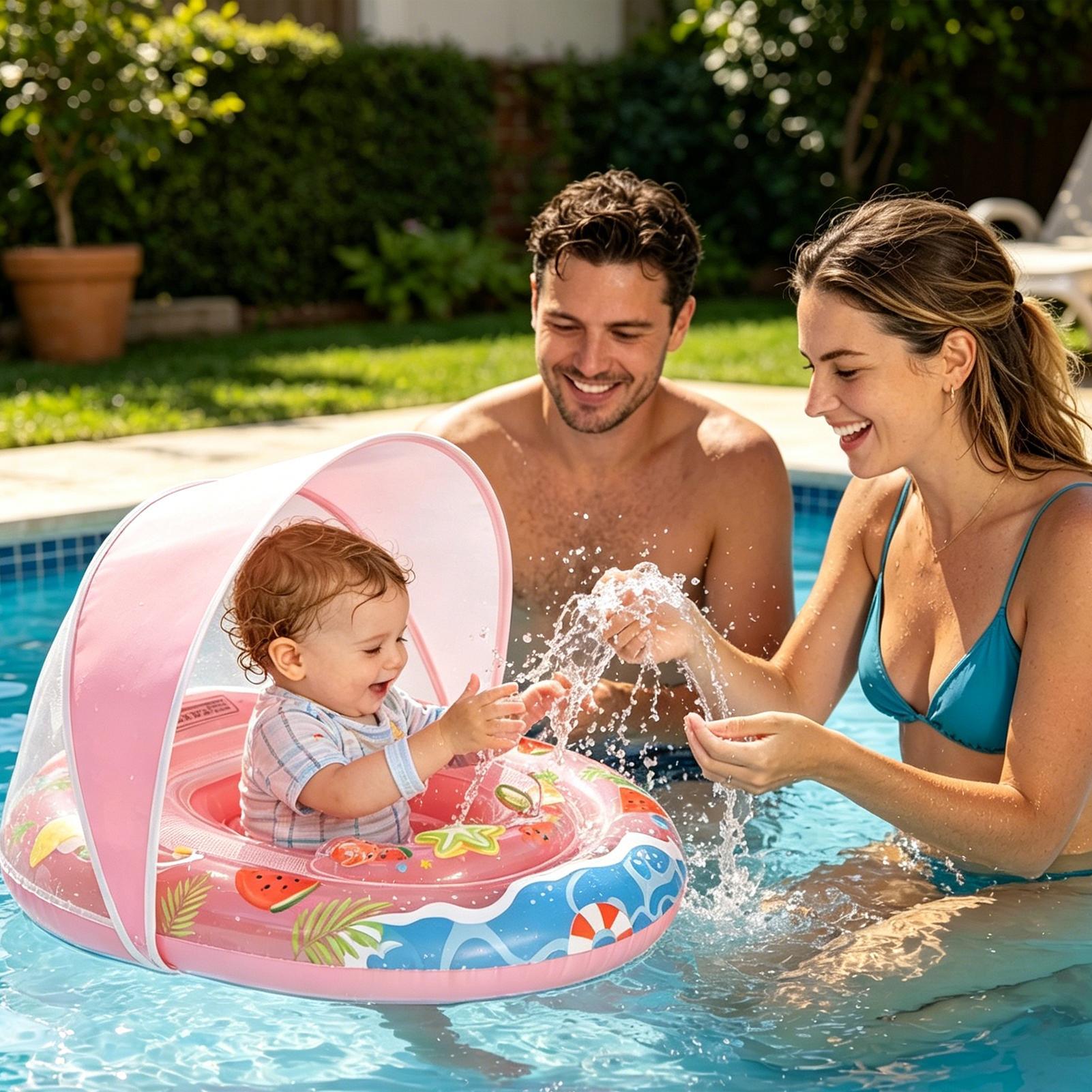Kids Outdoor Youtube - Boia Inflável Antiderrapante com Toldo para