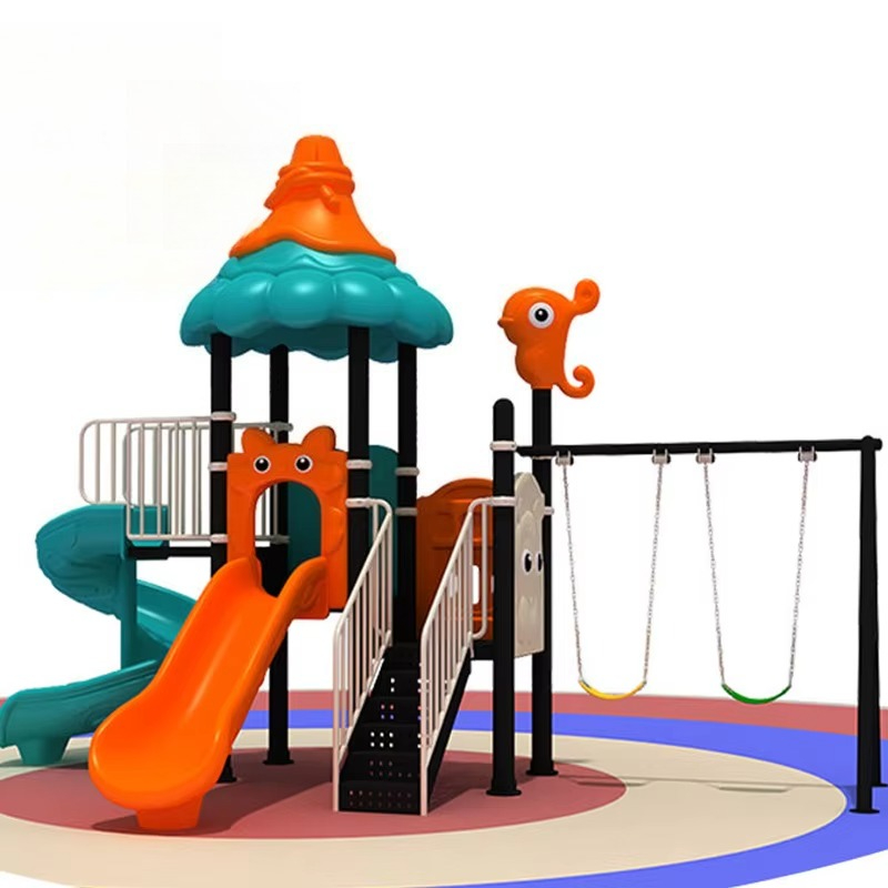 Kids Outdoor Swing Set With Slide - Grande conjunto de balanço infantil de