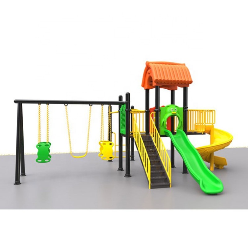 Kids Outdoor Swing Set With Slide - Conjunto de balanço e escorregador para