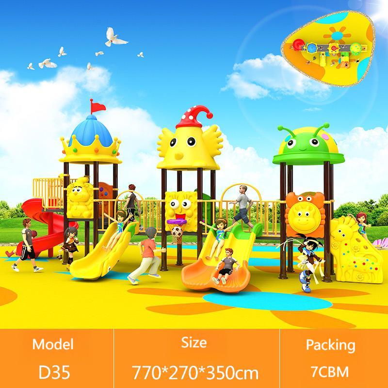 Kids Outdoor Swing Set With Slide - Equipamento de Playground Pequeno e Barato,