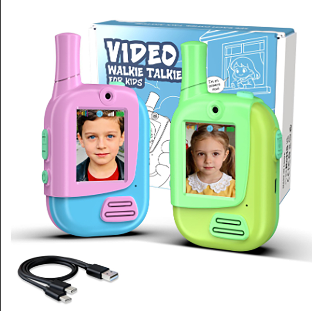 Kids Outdoor Voices - Pacote com 2 Walkie Talkies Recarregáveis