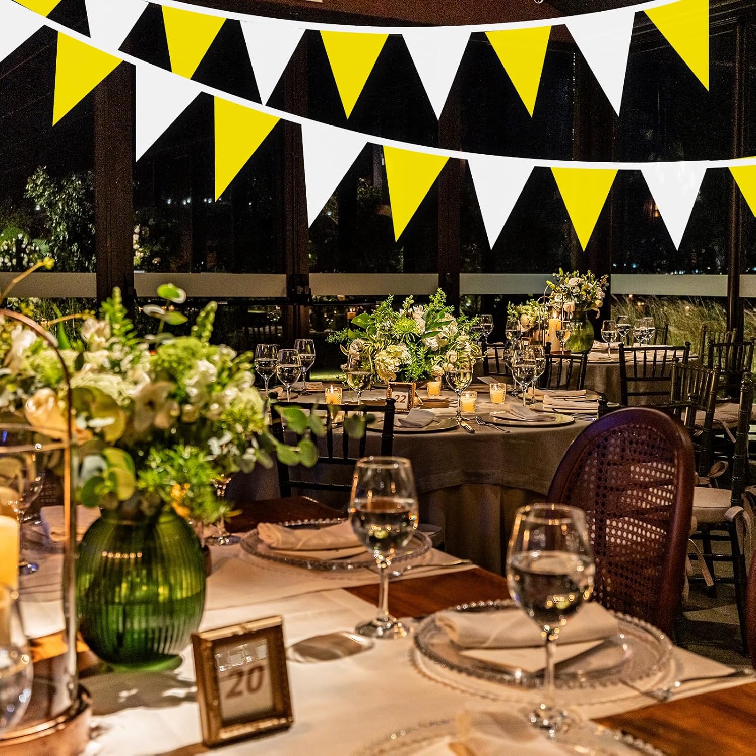 Q Kids Outdoor - 32.8ft amarelo branco flâmula banner bandeiras