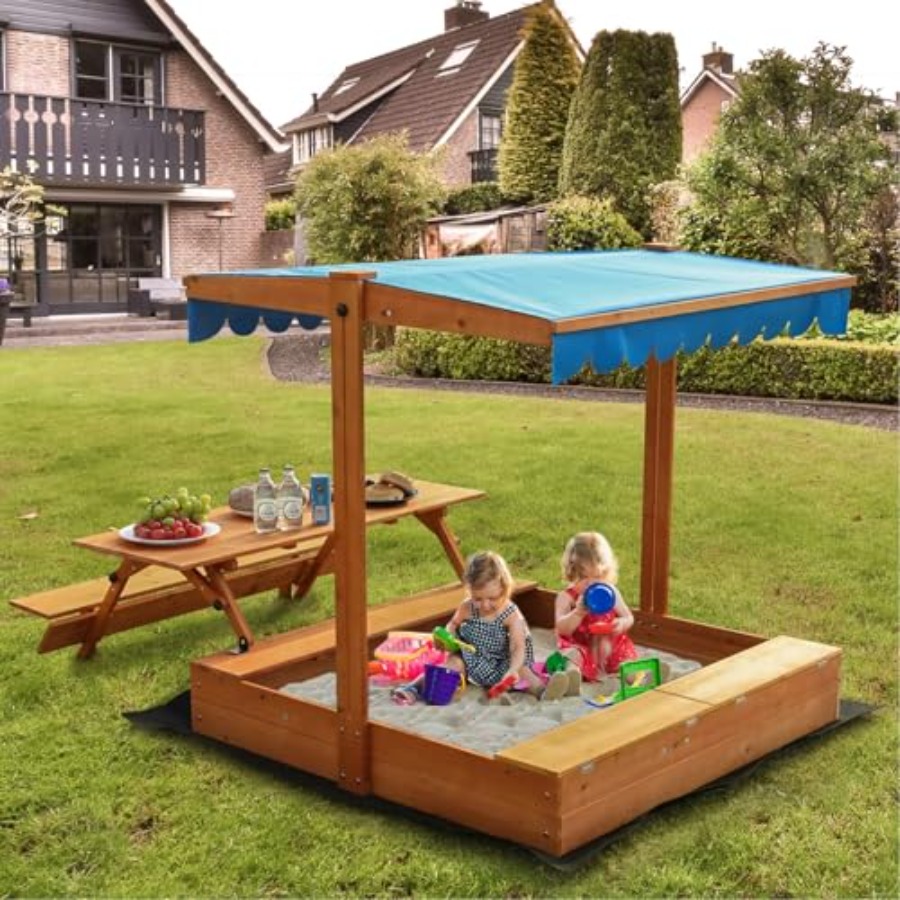 Caixa de areia de madeira para - Kids Outdoor Picnic Table avaliação e preço