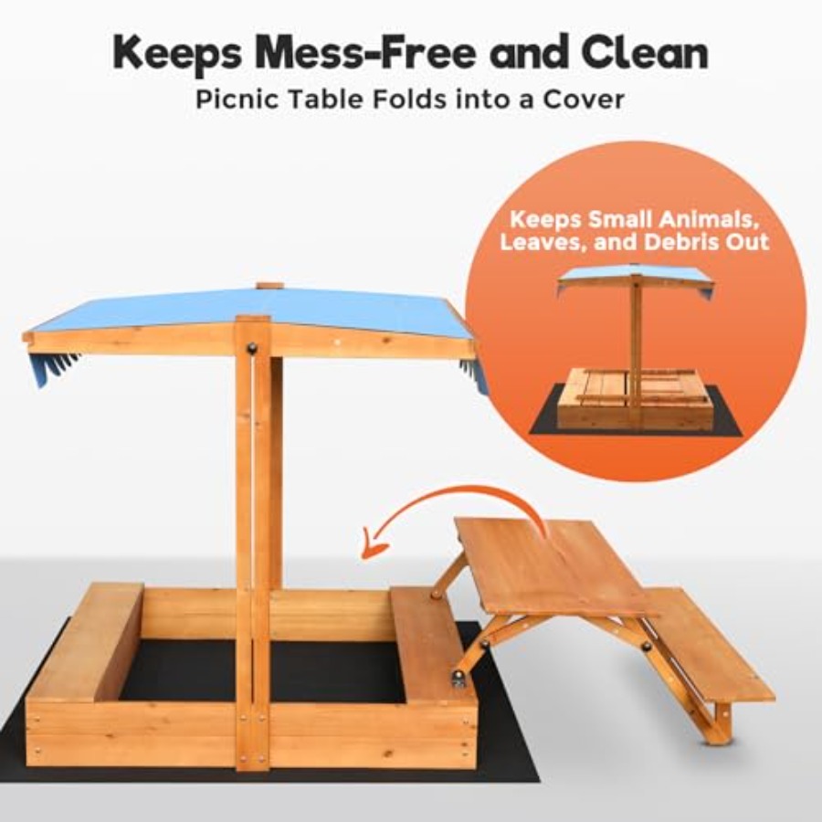 Caixa de areia de madeira para - Kids Outdoor Picnic Table avaliação e preço
