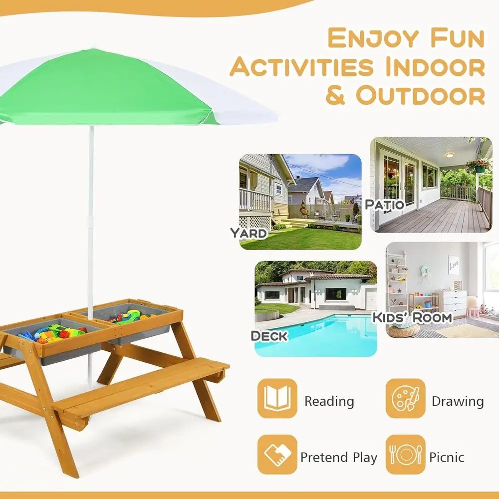 Mesa de Piquenique Infantil 3  - Kids Outdoor Picnic Table avaliação e preço
