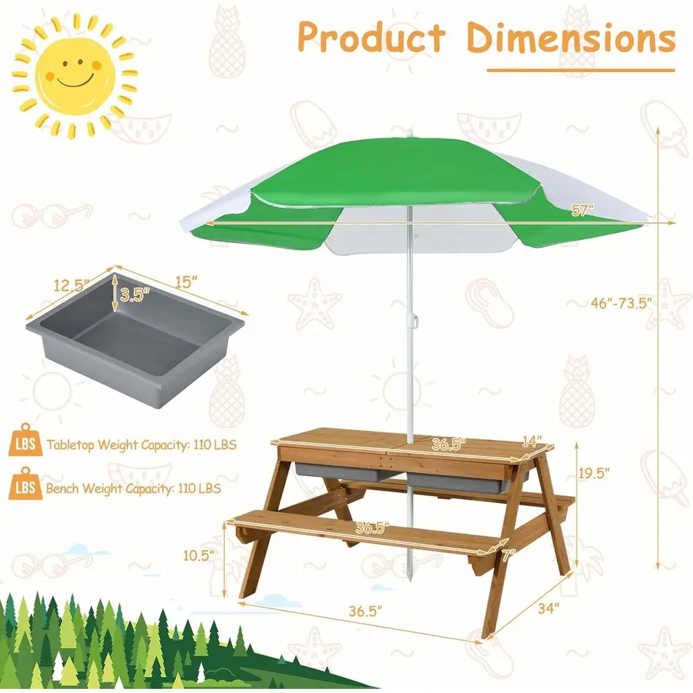 Mesa de Piquenique de Madeira  - Kids Outdoor Picnic Table avaliação e preço