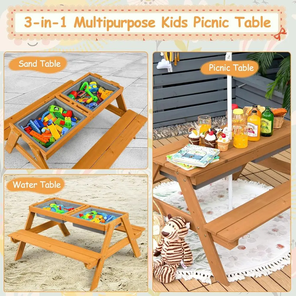 Mesa de Piquenique de Madeira  - Kids Outdoor Picnic Table avaliação e preço