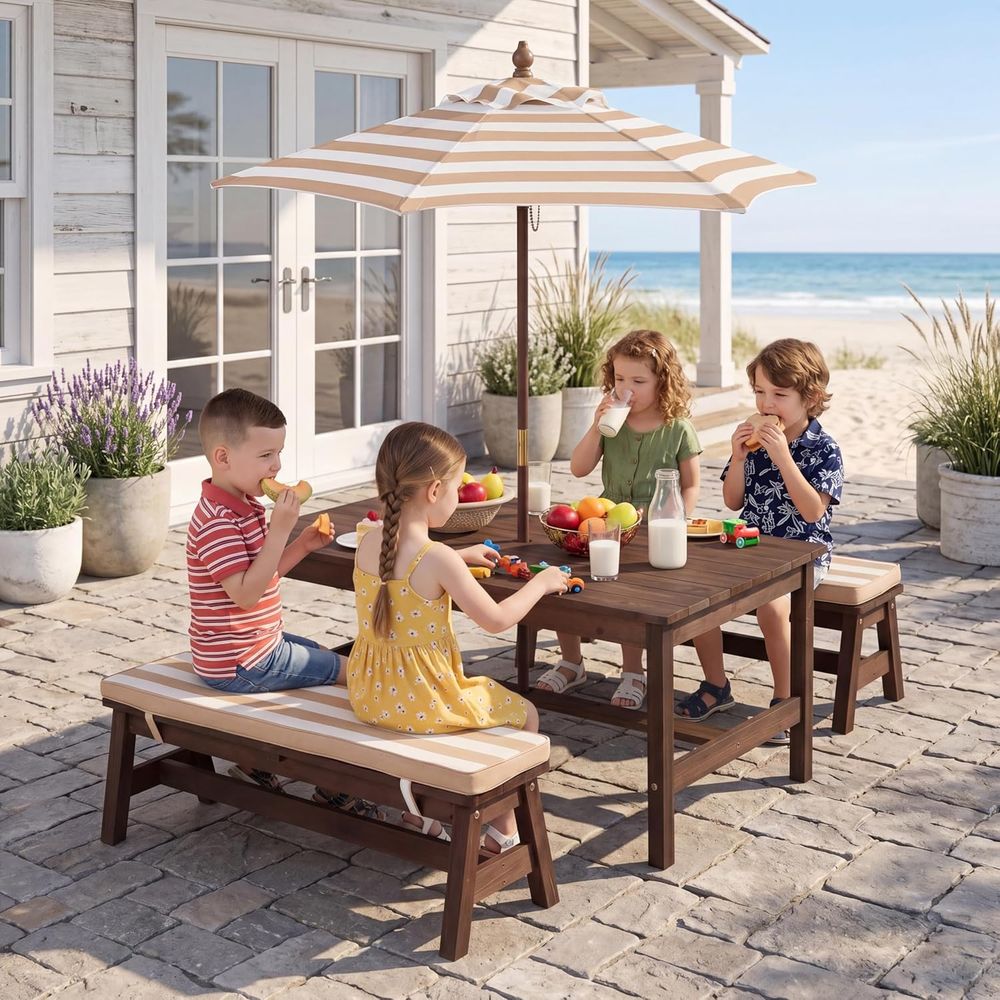 Mesa de piquenique infantil, t - Kids Outdoor Picnic Table avaliação e preço