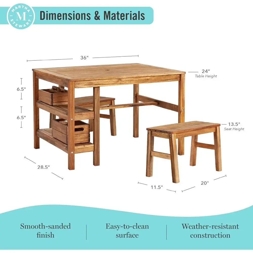 Conjunto de Mesa e 2 Bancos pa - Kids Outdoor Picnic Table avaliação e preço