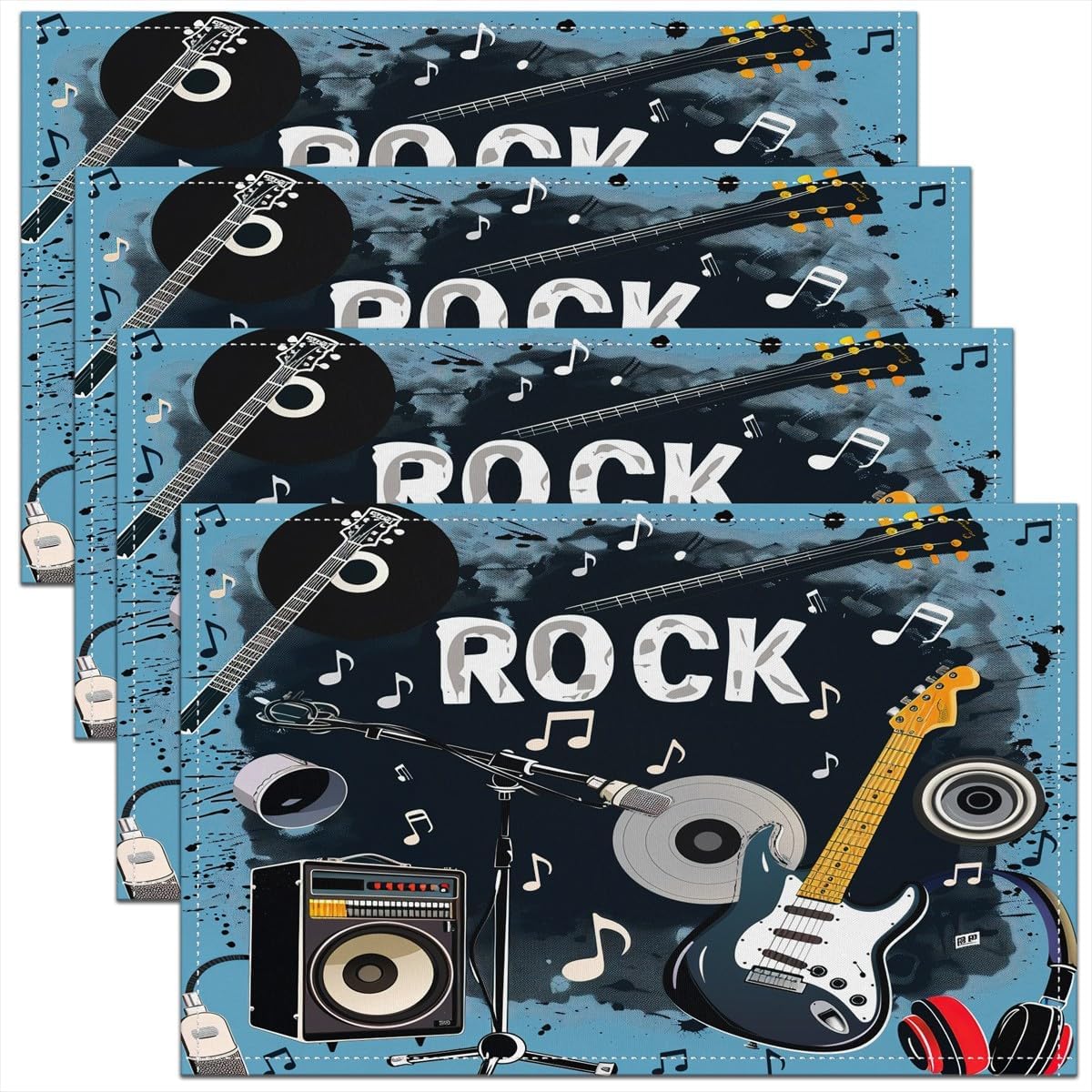 Conjunto de 4 jogos americanos - Kids Outdoor Music avaliação e preço