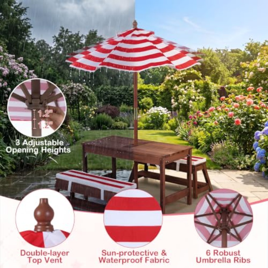 Mesa de piquenique infantil pa - Kids Outdoor Picnic Table avaliação e preço