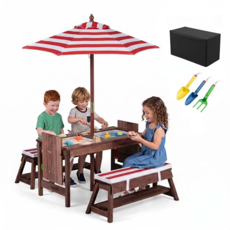 Mesa de piquenique infantil pa - Kids Outdoor Picnic Table avaliação e preço