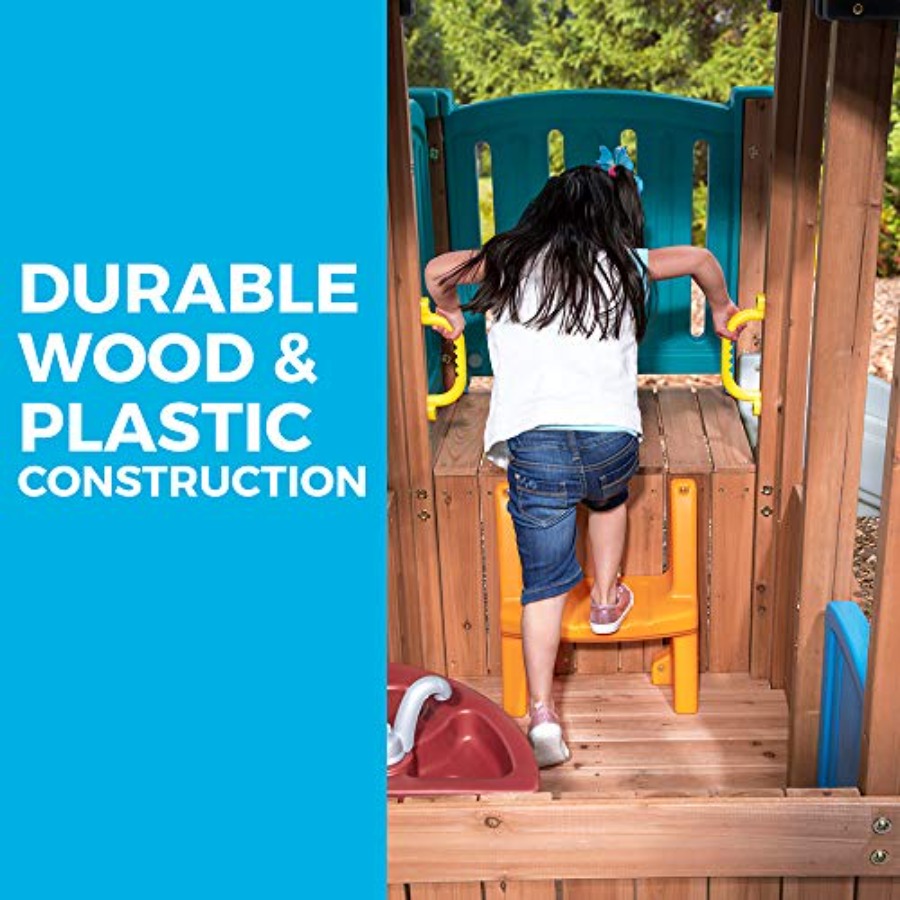 Woodland Adventure Playhouse & - Kids Outdoor Swing Set With Slide avaliação e preço