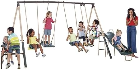 Conjunto de Brinquedos para Cr - Kids Outdoor Swing Set With Slide avaliação e preço