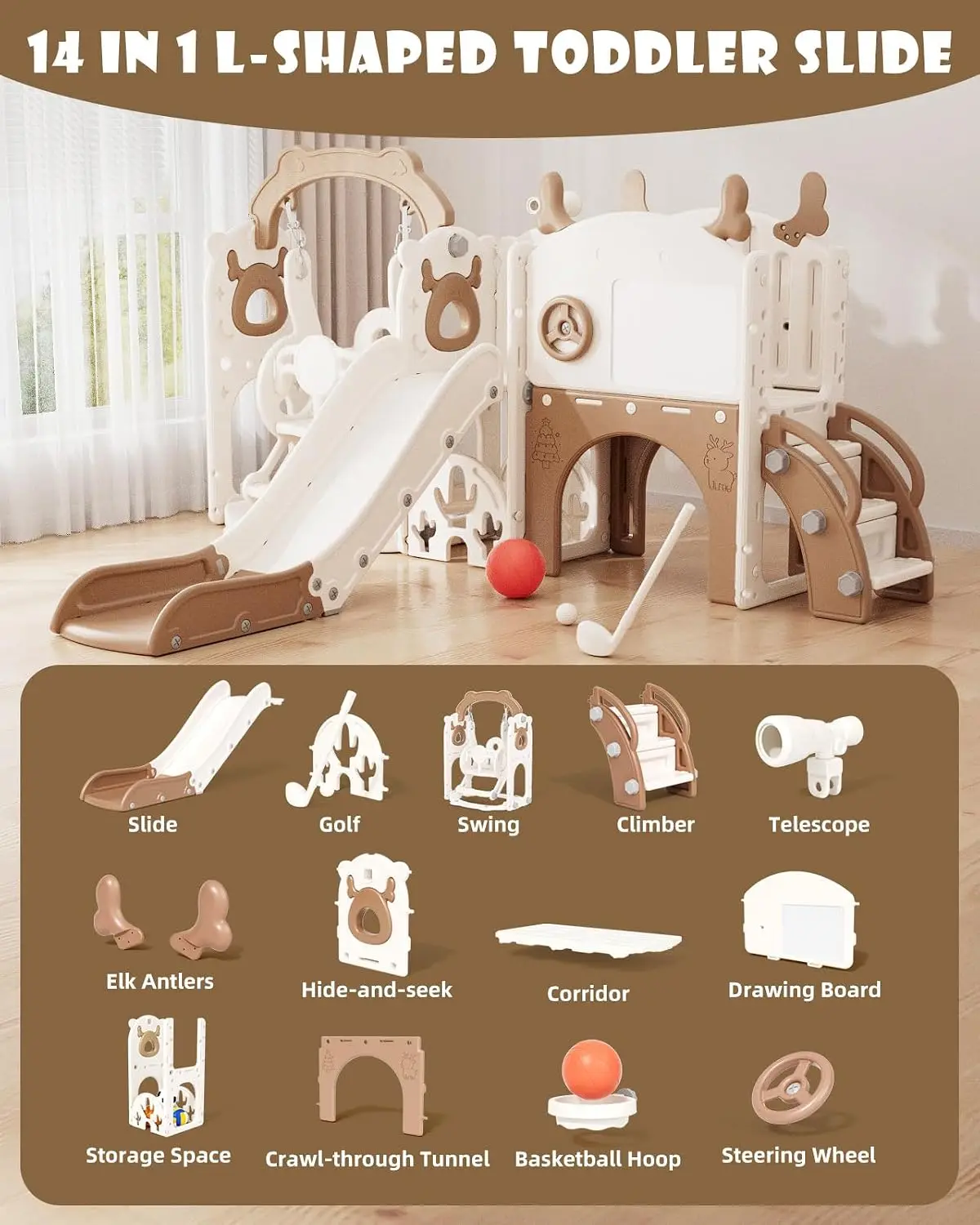 Conjunto de Escorregador e Bal - Kids Outdoor Swing Set With Slide avaliação e preço