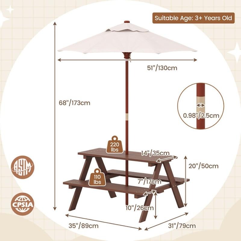 Conjunto de Mesa de Piquenique - Kids Outdoor Picnic Table avaliação e preço