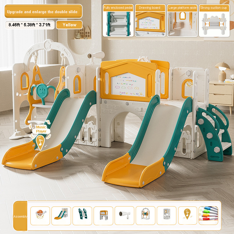 Conjunto de corrediça dupla pa - Kids Outdoor Swing Set With Slide avaliação e preço