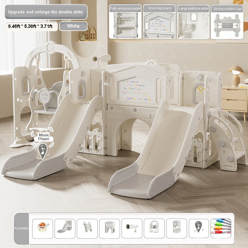 Conjunto de corrediça dupla pa - Kids Outdoor Swing Set With Slide avaliação e preço