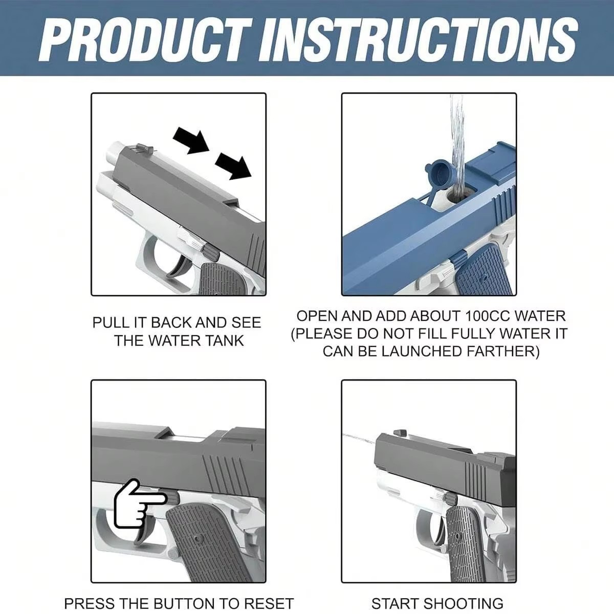 Pistola de Água M1911 para Ver - Kids Outdoor Music avaliação e preço